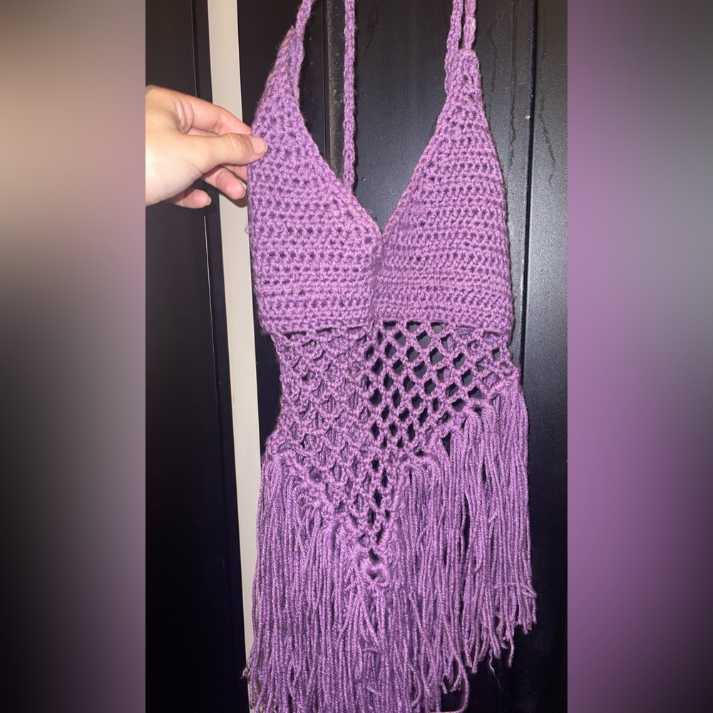 PURPLE CROCHET TOP